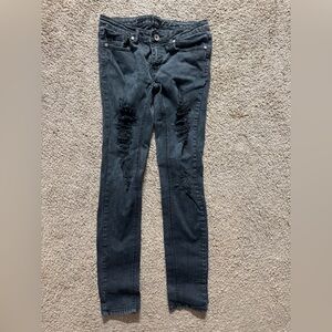 Machine Black Skinny Distressed Jeans